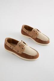 Neutral Leather Boat Shoes - Image 1 of 5