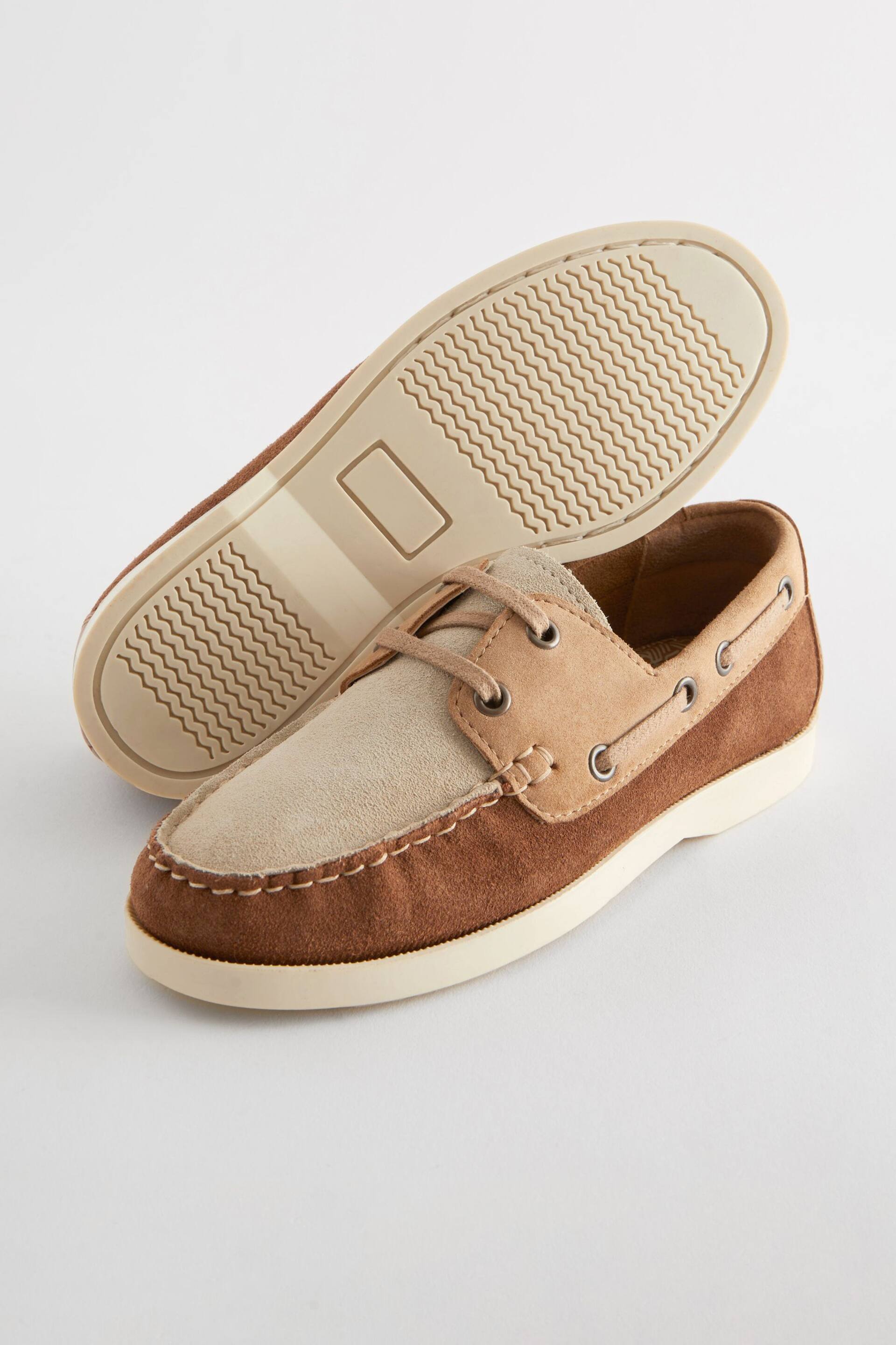 Neutral Leather Boat Shoes - Image 3 of 5