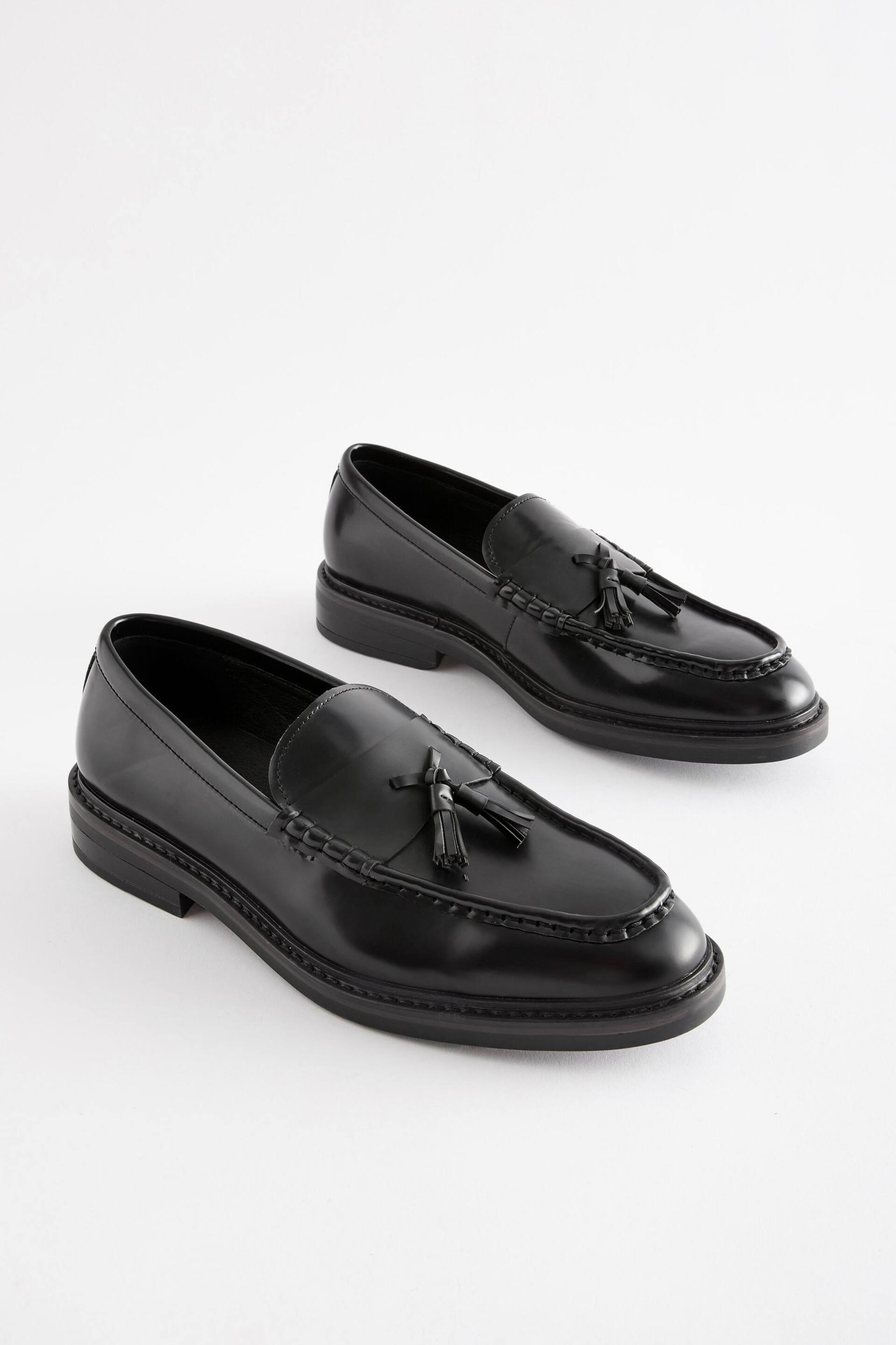 Black Chunky Tassel Loafers - Image 3 of 6
