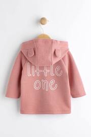 Pink Slogan Baby Hooded Cosy Jersey Jacket (0mths-3yrs) - Image 1 of 7
