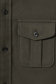Reiss Pine Green Thomas Junior Brushed Cotton Patch Pocket Overshirt - Image 6 of 6