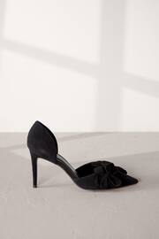 Black Signature Leather Corsage Point Toe Heeled Shoes - Image 2 of 6