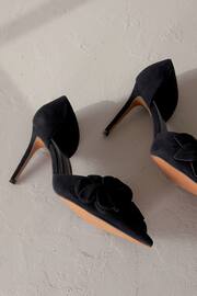 Black Signature Leather Corsage Point Toe Heeled Shoes - Image 3 of 6