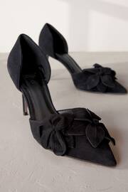Black Signature Leather Corsage Point Toe Heeled Shoes - Image 6 of 6