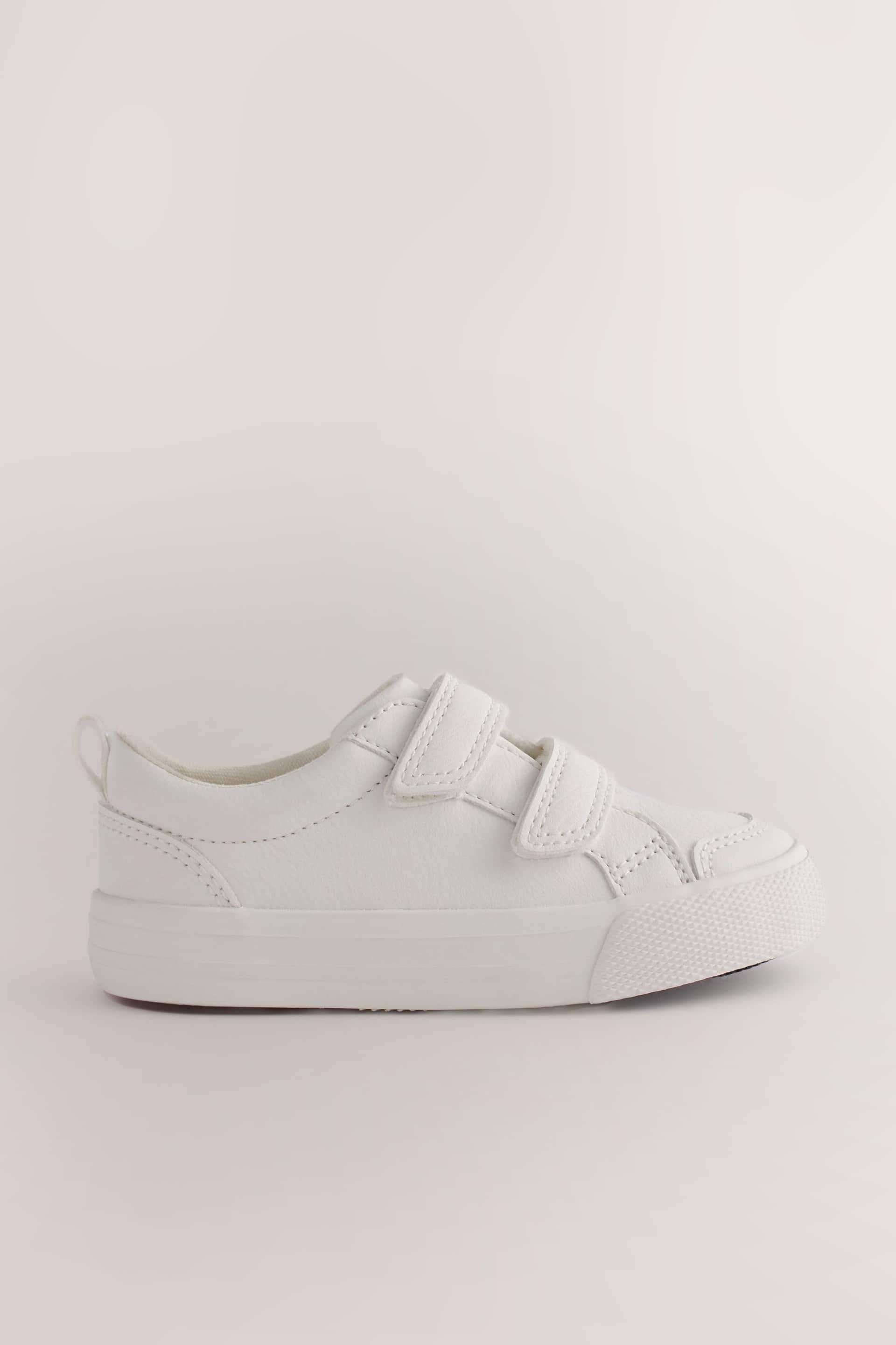 White Standard Fit (F) Two Strap Touch Fastening Trainers - Image 2 of 7