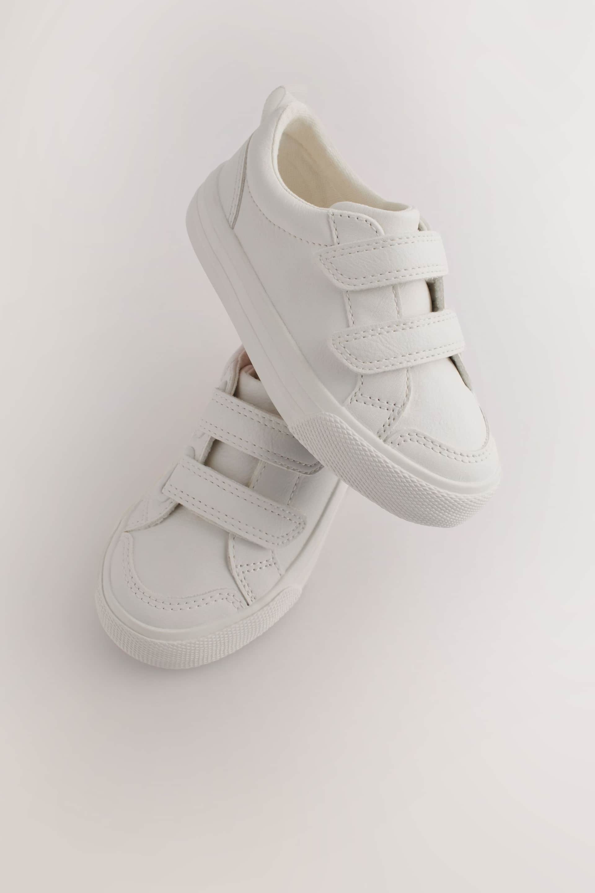 White Standard Fit (F) Two Strap Touch Fastening Trainers - Image 3 of 7
