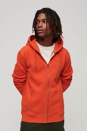 Superdry Orange Essential Logo Zip Hoodie - Image 1 of 6