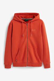 Superdry Orange Essential Logo Zip Hoodie - Image 2 of 6