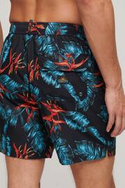 Superdry Blue Hawaiian Print 17” Swim Shorts - Image 2 of 6