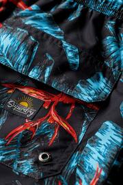 Superdry Blue Hawaiian Print 17” Swim Shorts - Image 6 of 6