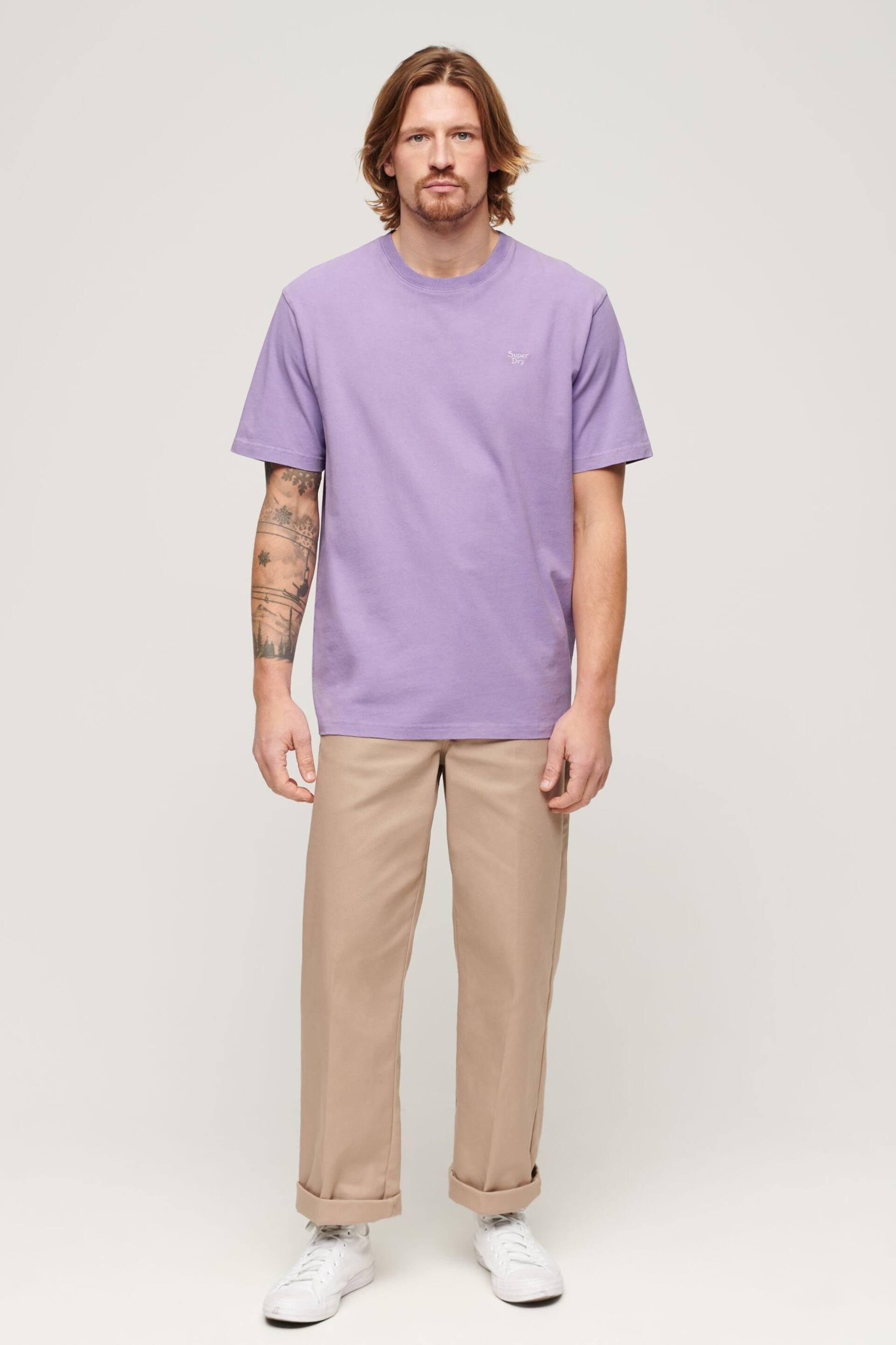 Superdry Purple Vintage Washed T-Shirt - Image 2 of 5