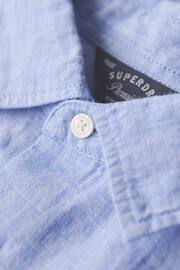 Superdry Blue Studios Casual Linen Long Sleeved Shirt - Image 5 of 6