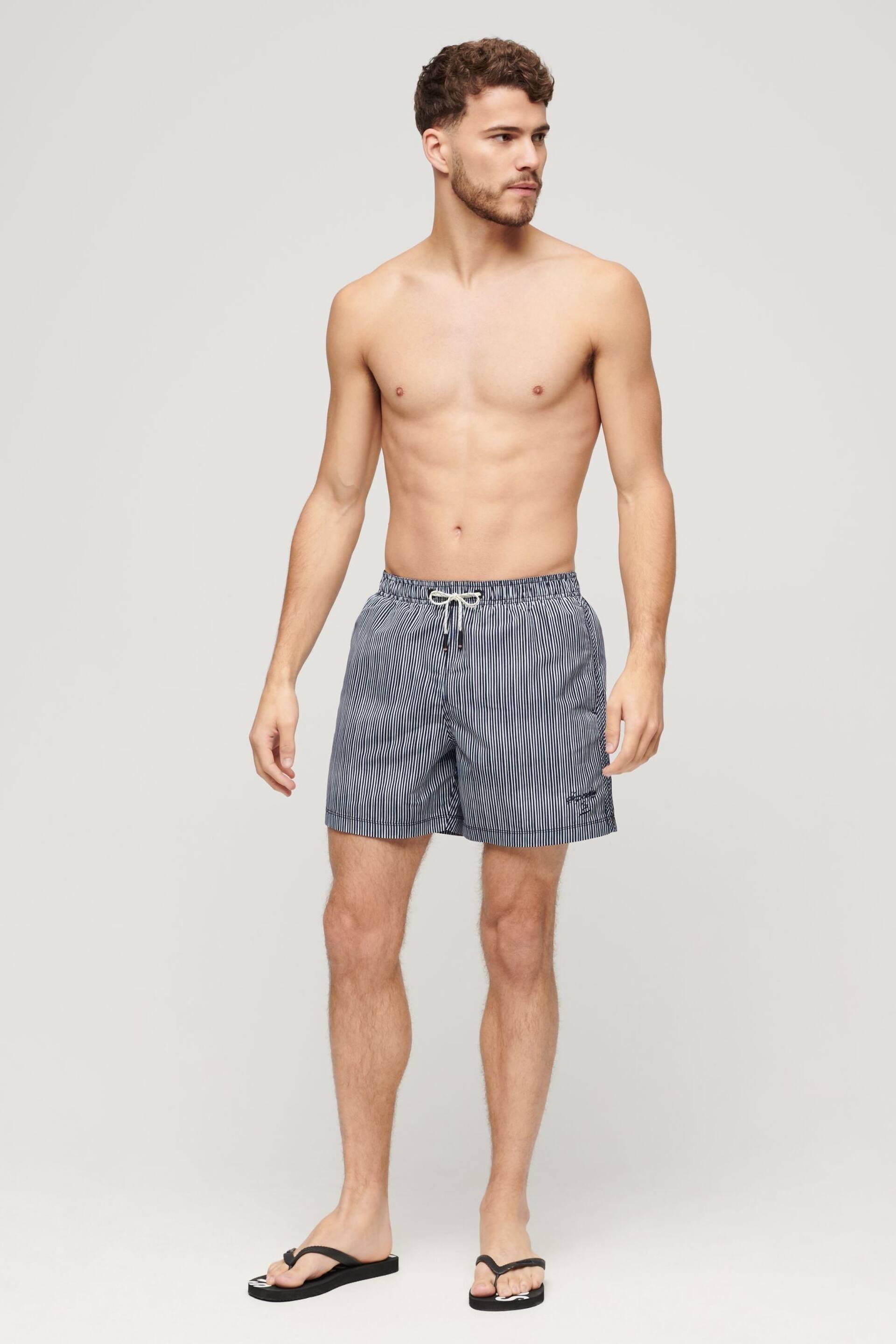 Superdry Blue Printed 15” Swim Shorts - Image 3 of 6