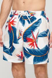 Superdry Blue Hawaiian Print 17" Swim Shorts - Image 1 of 3