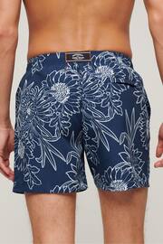 Superdry Blue Printed 15" Swim Shorts - Image 4 of 7