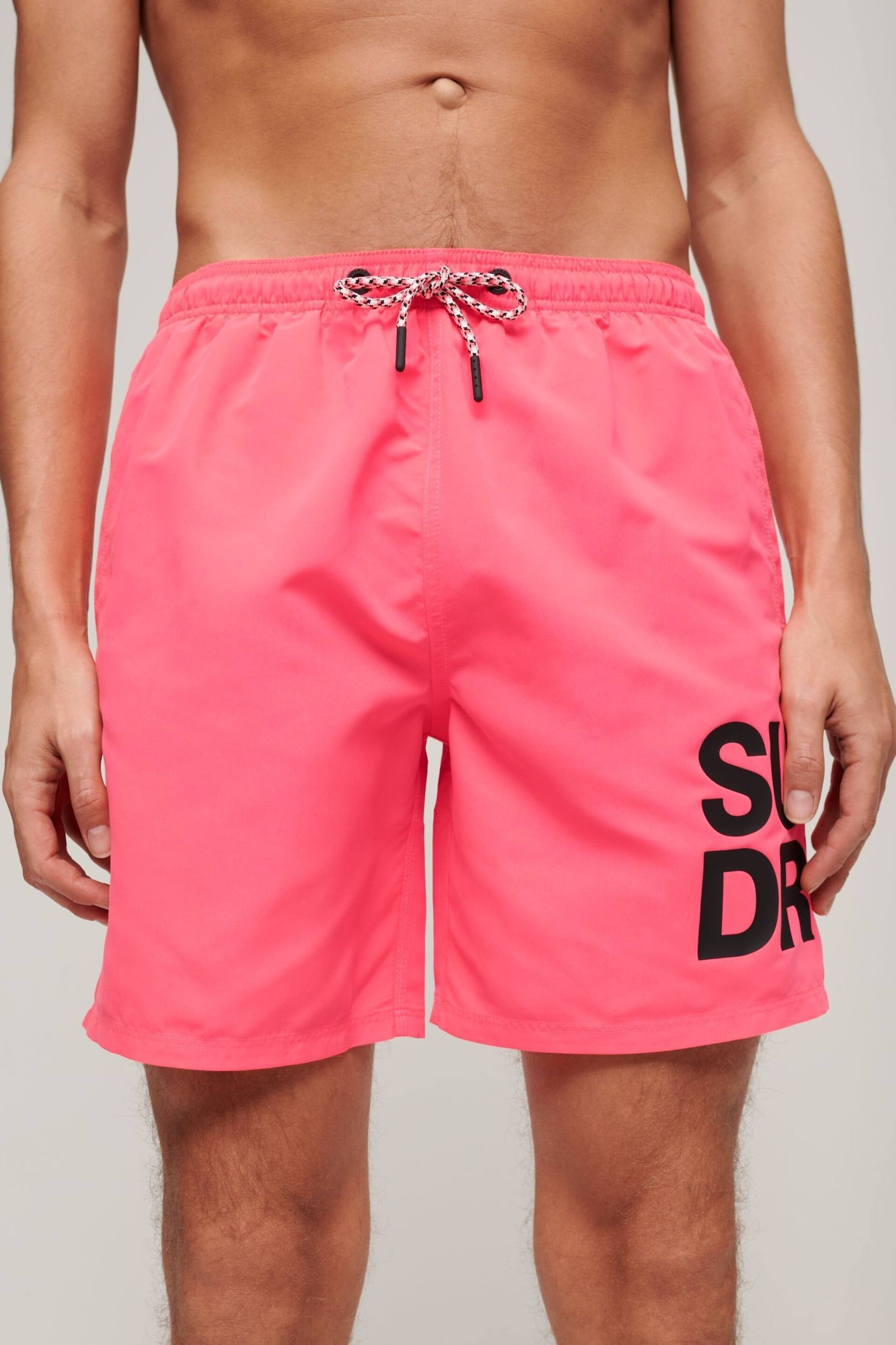 Superdry Pink Sportswear Logo 17" Swim Shorts - Image 1 of 7