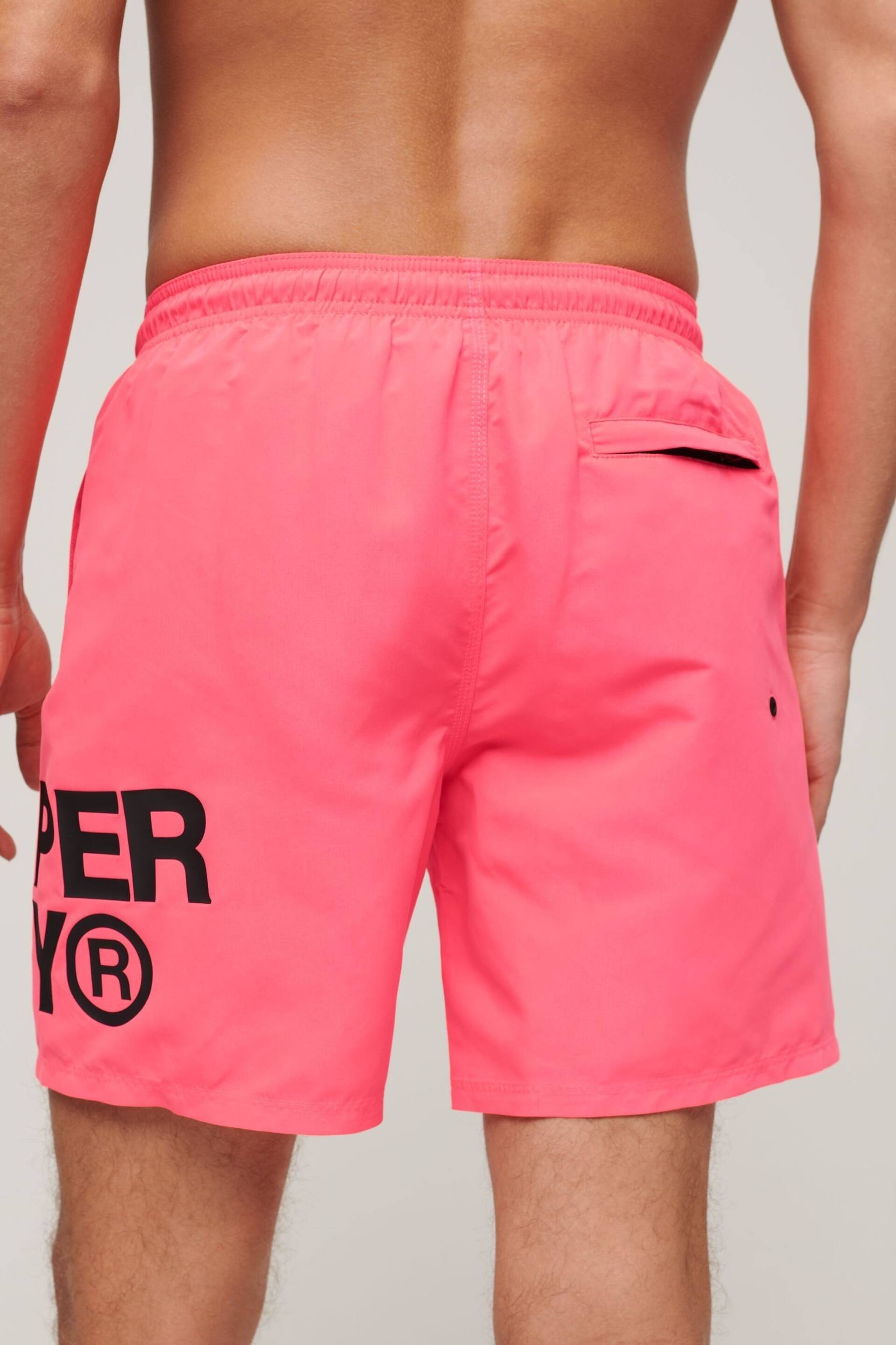 Superdry Pink Sportswear Logo 17" Swim Shorts - Image 2 of 7