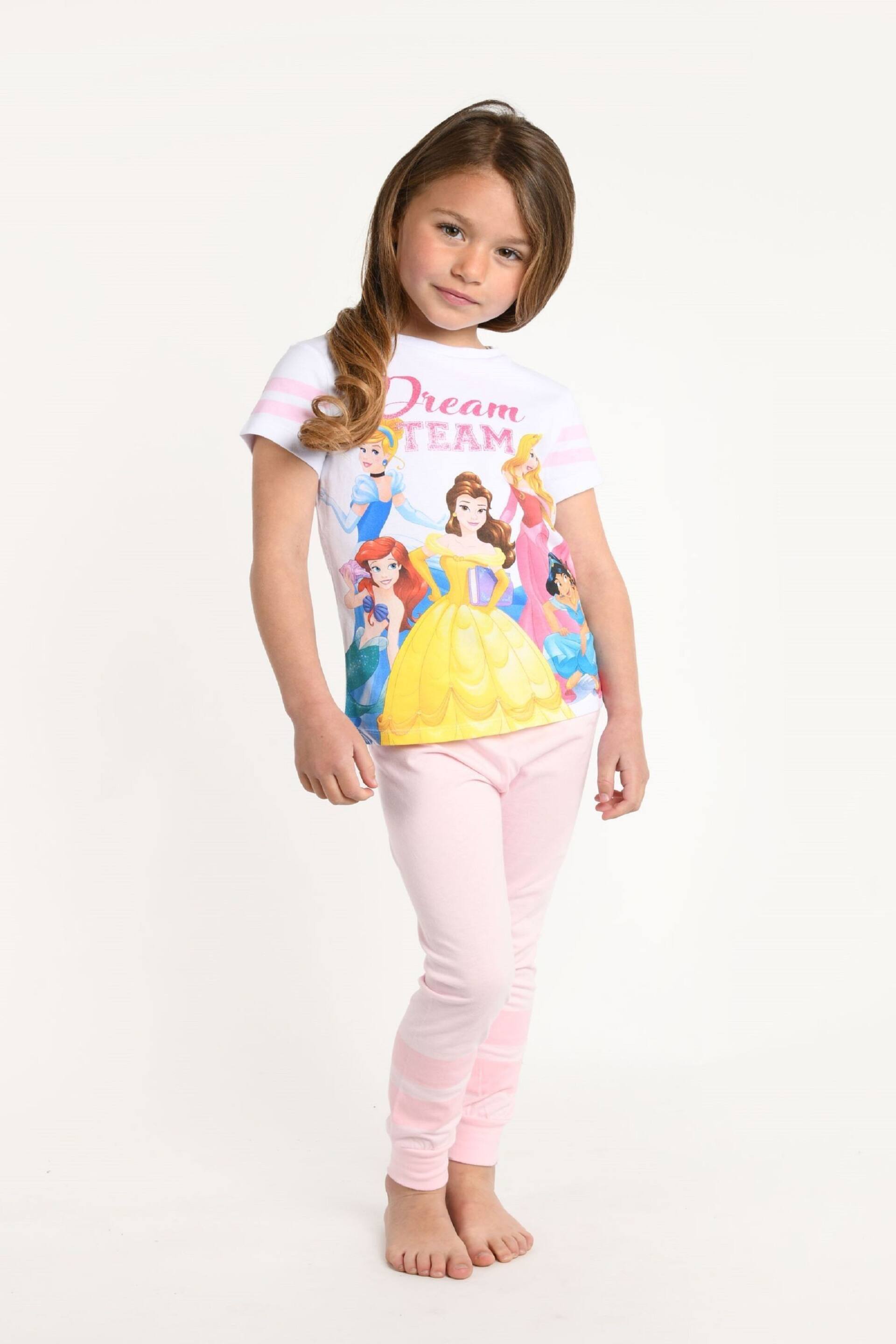 Brand Threads Pink Disney Princces Girls Pyjama Set - Image 1 of 5