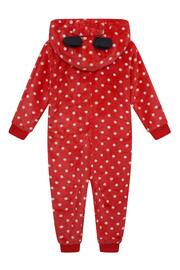Brand Threads Red Disney Minnie Mouse Girls Hooded Onesie - Image 5 of 5