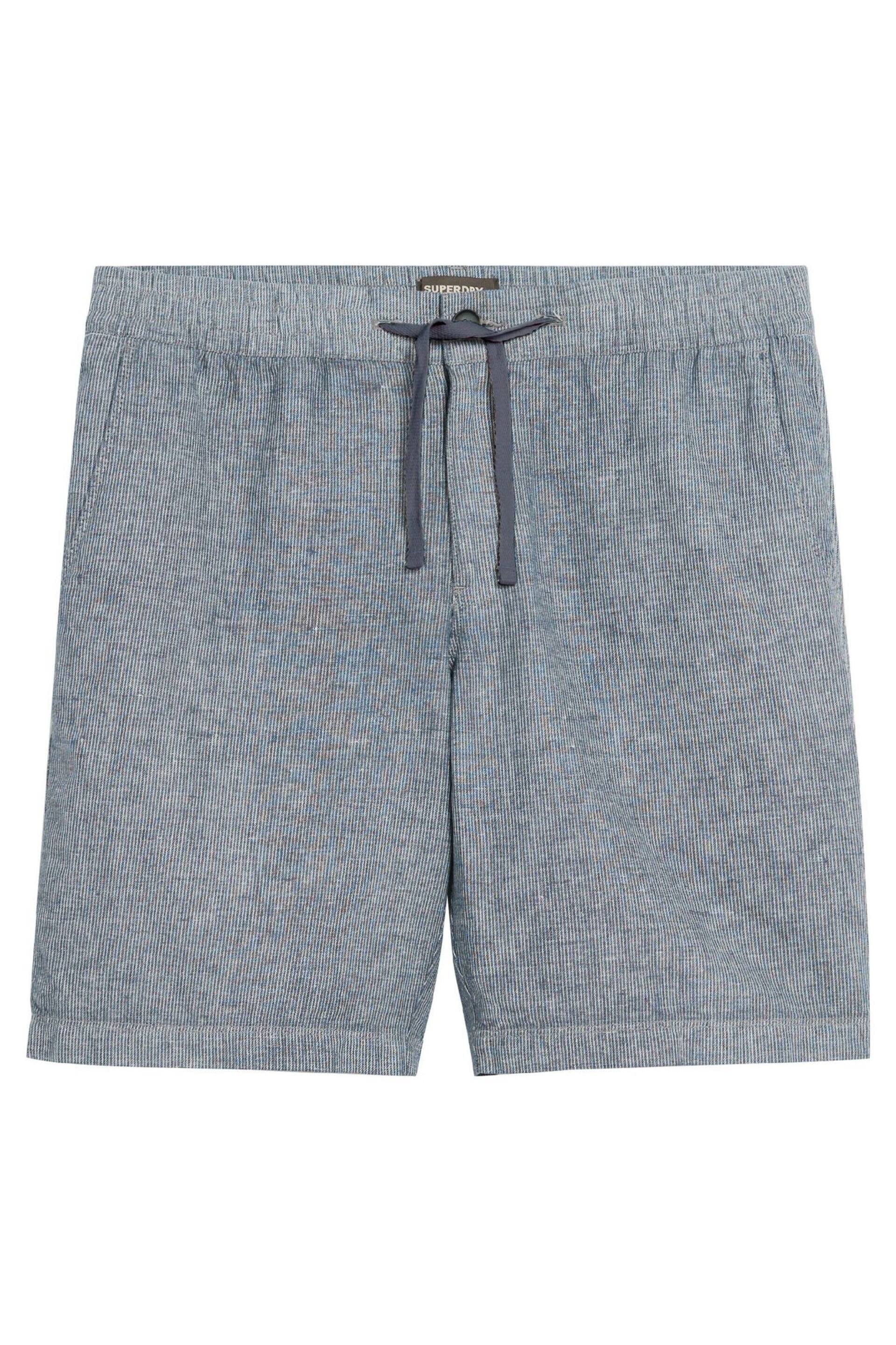 Superdry Blue Drawstring Linen Shorts - Image 7 of 7