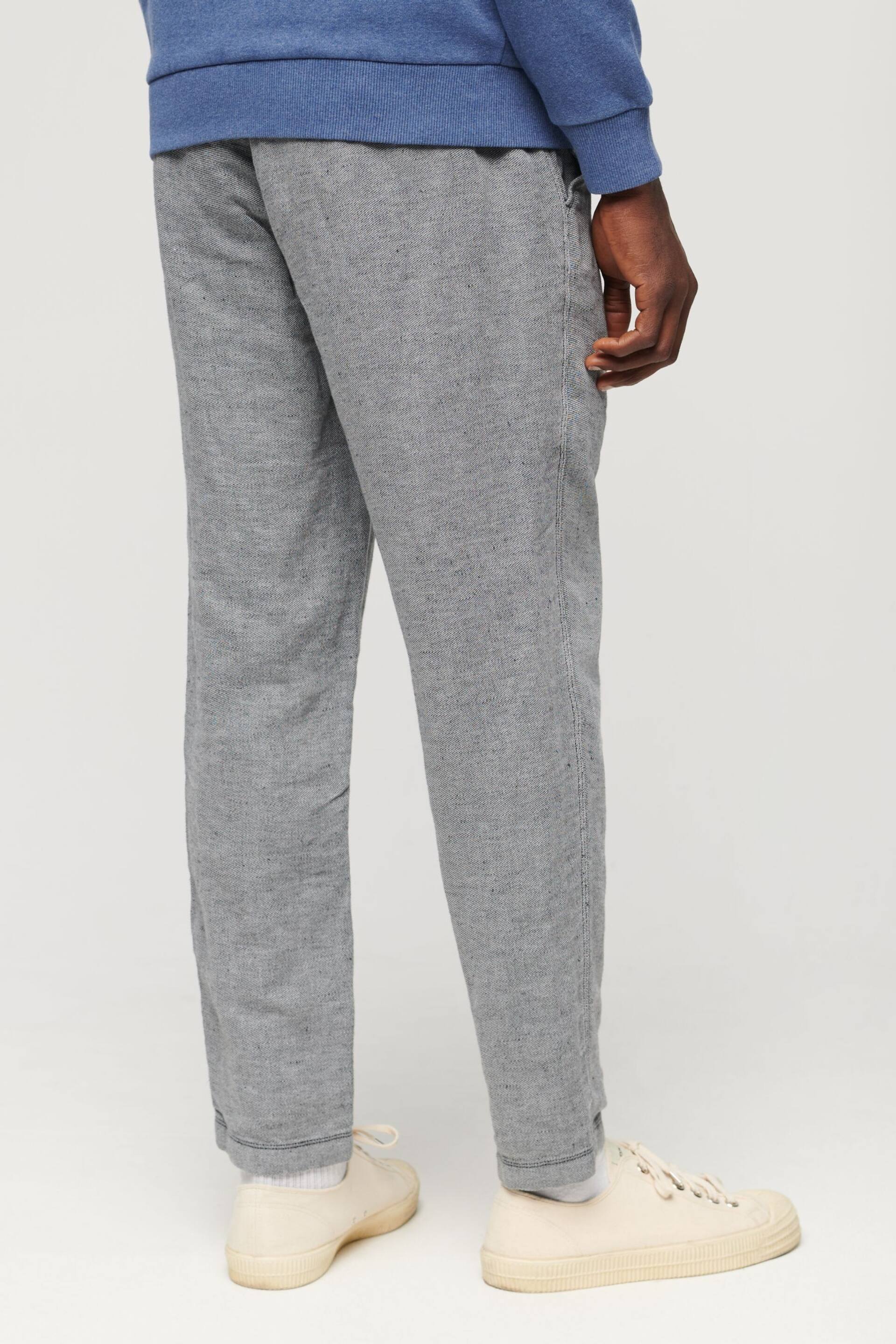Superdry Grey Drawstring Linen Trousers - Image 2 of 5