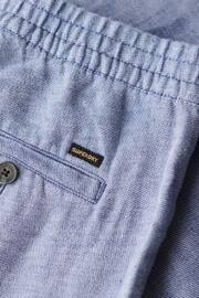 Superdry Blue Drawstring Linen Trousers - Image 6 of 6