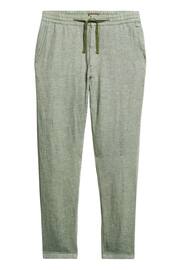 Superdry Green Drawstring Linen Trousers - Image 4 of 5