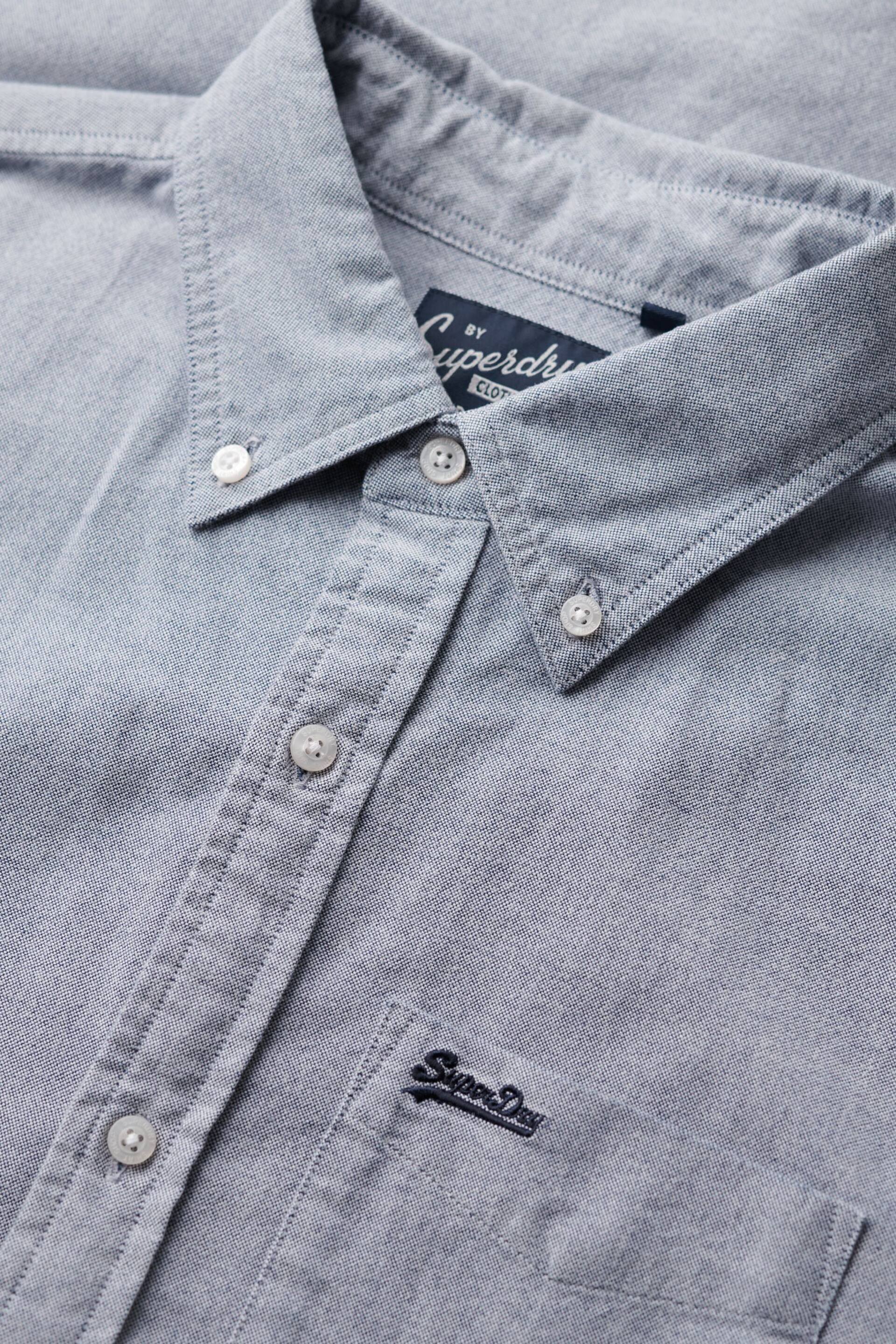 Superdry Blue Cotton Long Sleeved Oxford Shirt - Image 5 of 6