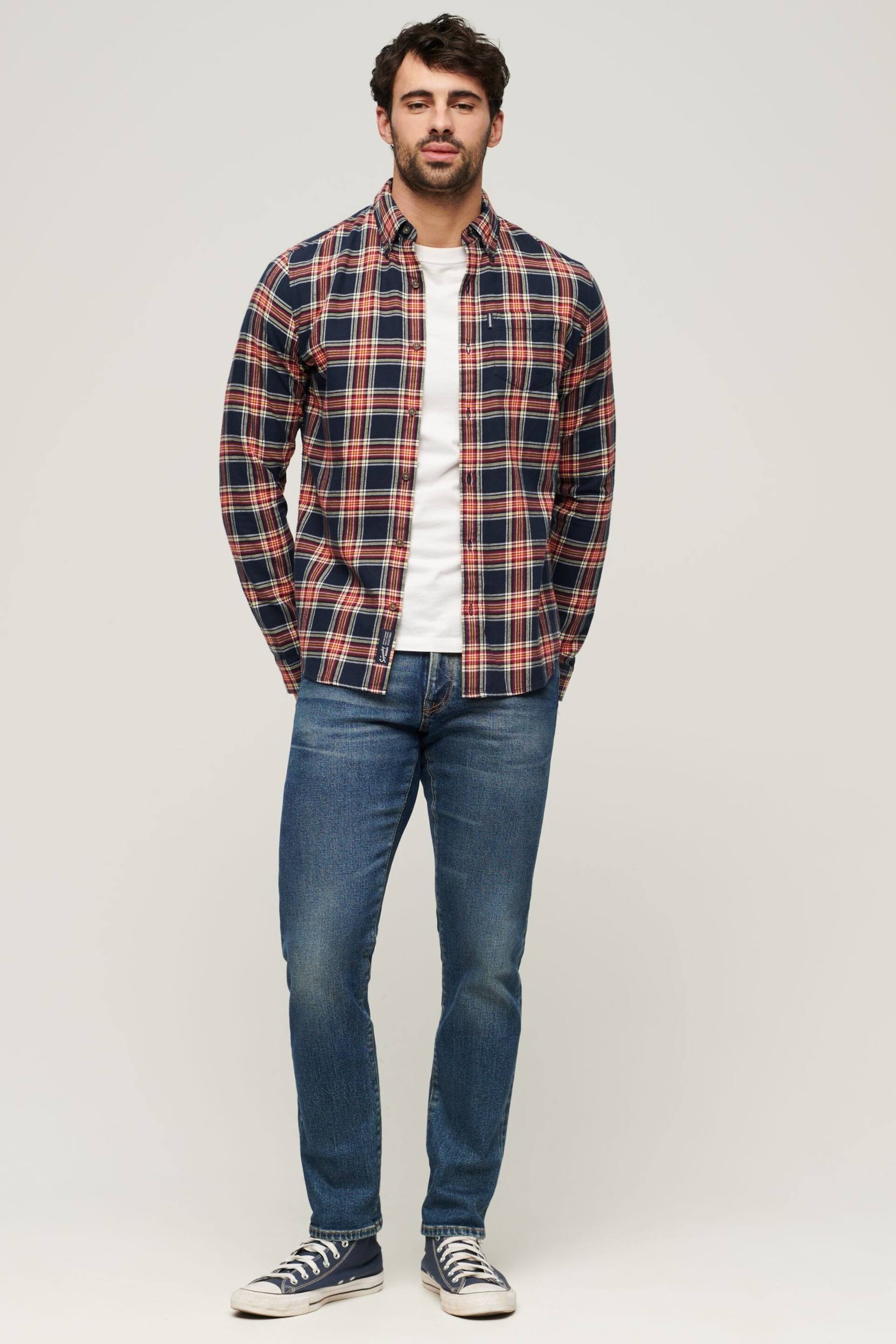 Superdry Blue Vintage Check Shirt - Image 3 of 6