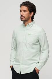 Superdry Light Green Cotton Long Sleeved Oxford Shirt - Image 1 of 5
