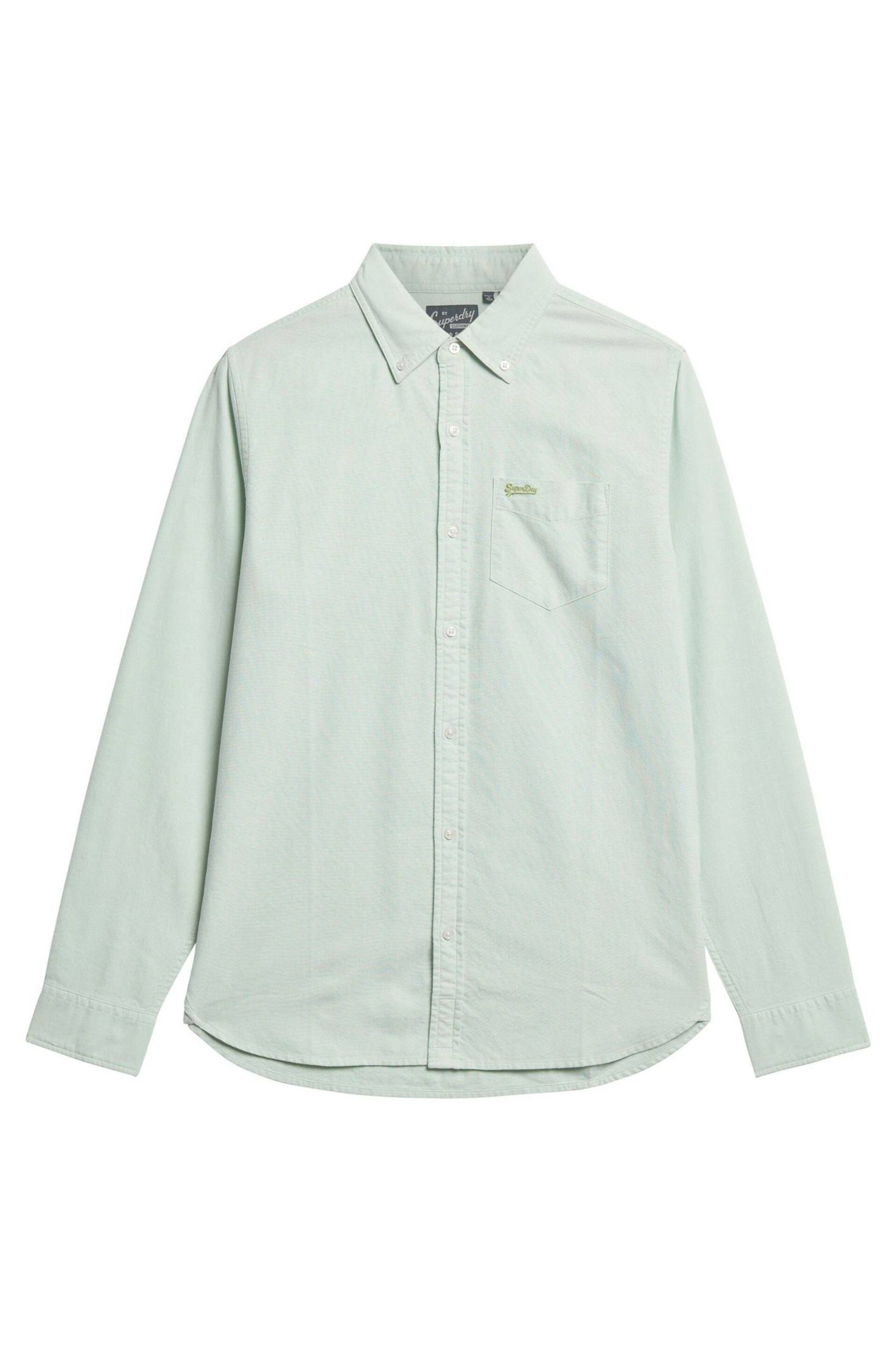 Superdry Light Green Cotton Long Sleeved Oxford Shirt - Image 3 of 5