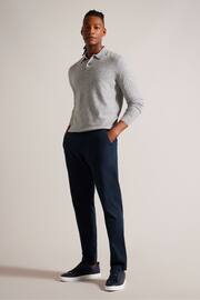 Ted Baker Grey Morar Stitch Knitted Polo Shirt - Image 3 of 7