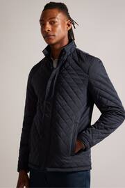 Ted Baker Blue Finnich Diamond Quilt Funnel Jacket - Image 1 of 7
