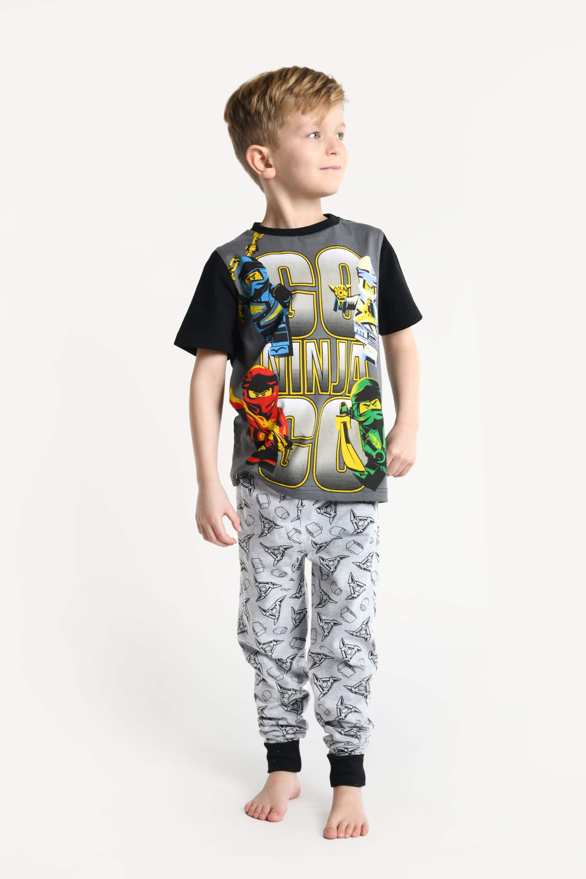 Brand Threads Black Chrome LEGO Ninjago Boys Pyjama Set - Image 1 of 4