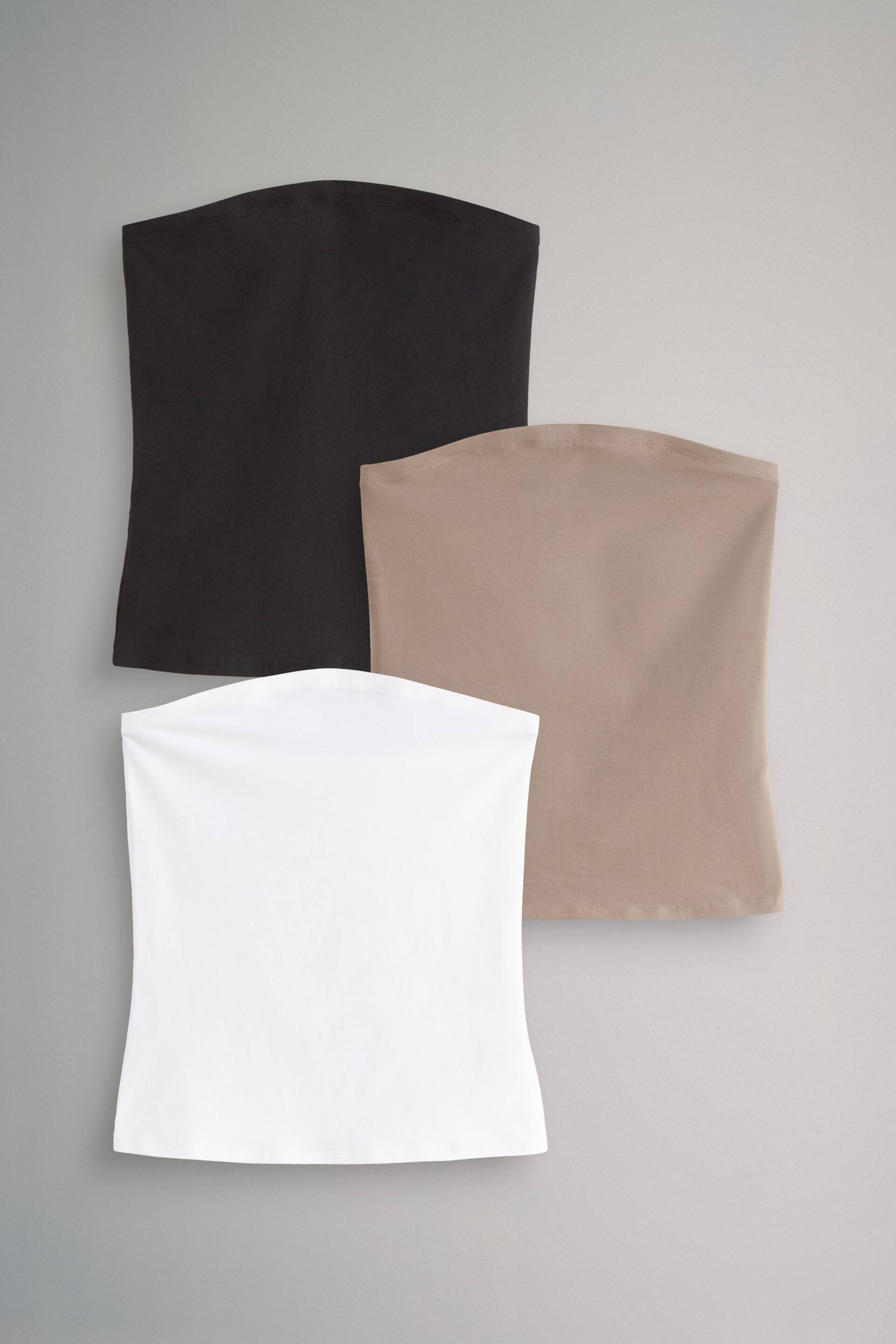 The Set Black/Nude/White 3 Pack Bandeau Tops - Image 1 of 12