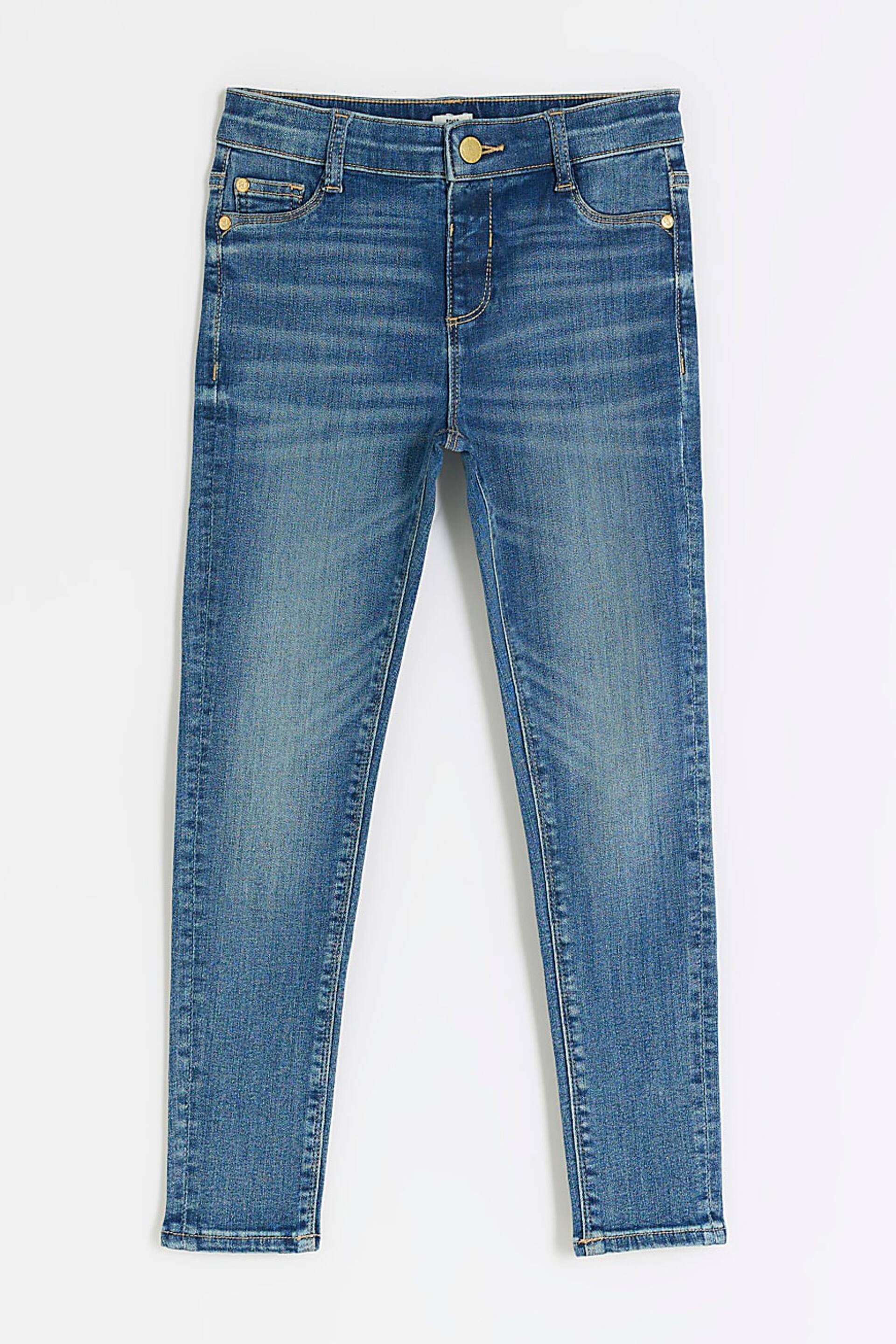 River Island Blue Girls Mid Wash Molly Jeans - Image 1 of 4