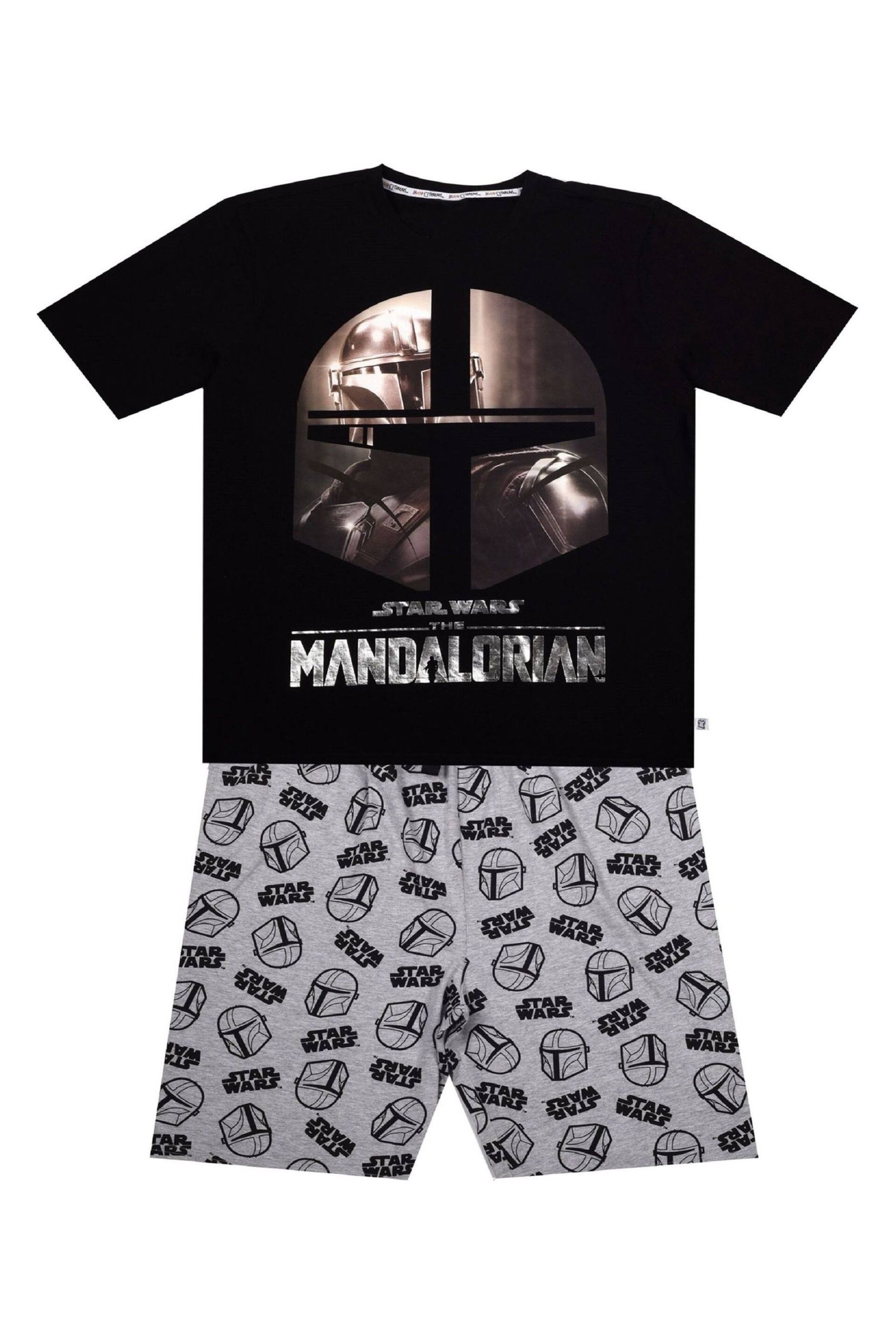 Brand Threads Black Star Wars Mandalorian Mens Short Pyjama Set - Image 5 of 9