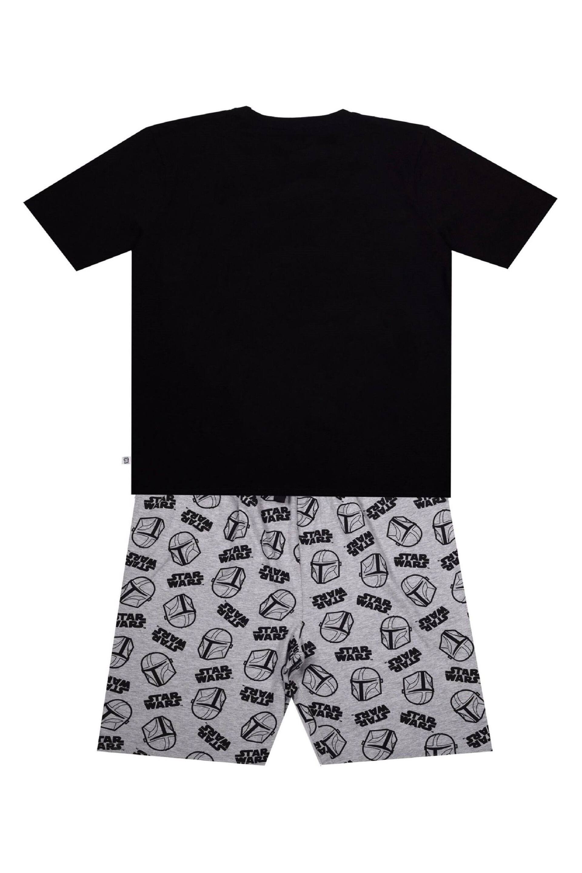 Brand Threads Black Star Wars Mandalorian Mens Short Pyjama Set - Image 6 of 9