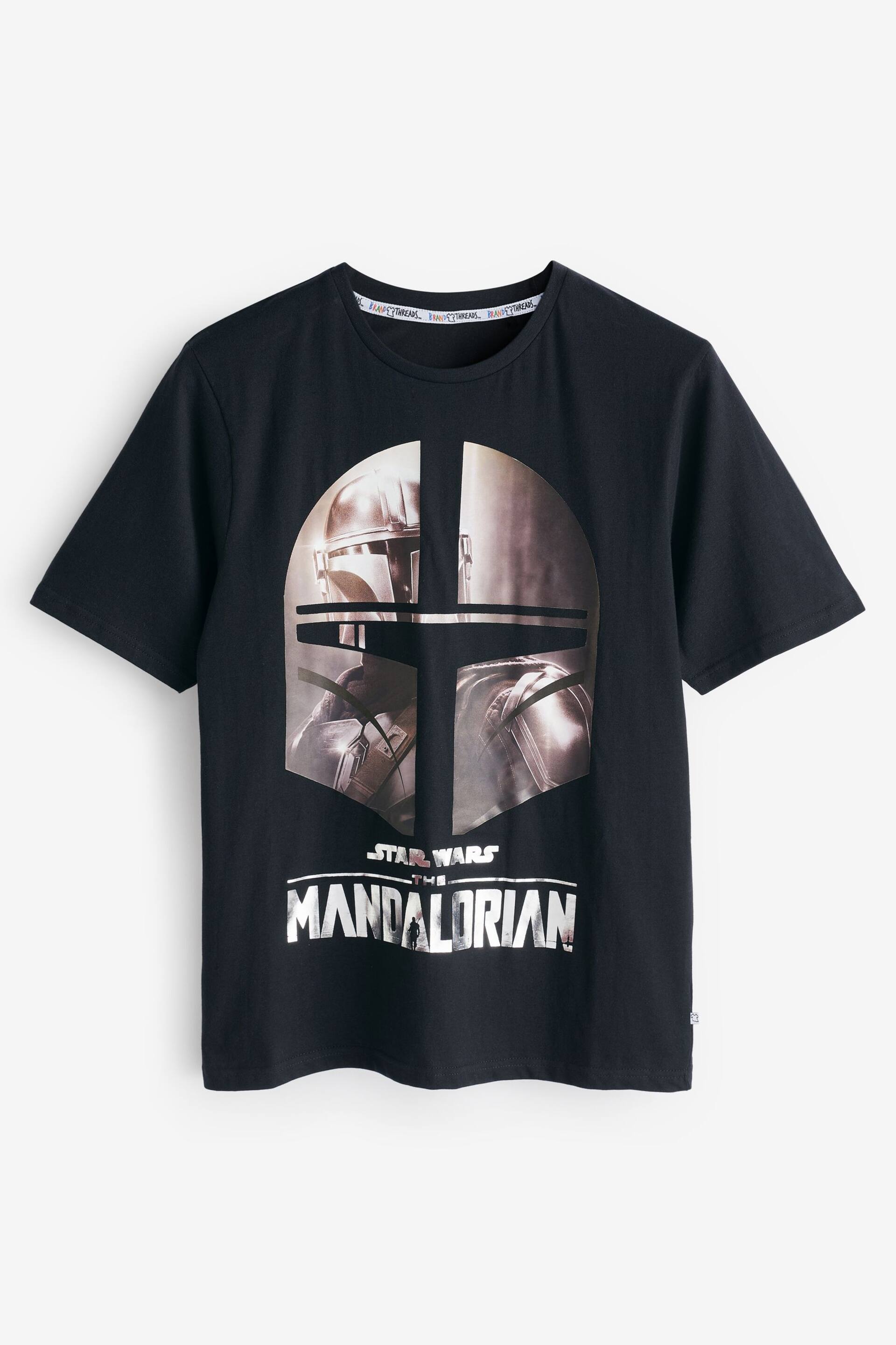 Brand Threads Black Star Wars Mandalorian Mens Short Pyjama Set - Image 7 of 9
