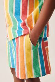 Little Bird by Jools Oliver Multi/Stripe Colourful Shirt and Short Set - Image 4 of 6