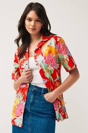 Little Bird by Jools Oliver Red Adults Red Hawaiian Resort Shirt - Image 3 of 7