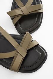 Khaki Green Regular/Wide Fit Forever Comfort ® Leather Bow Sandals - Image 7 of 8