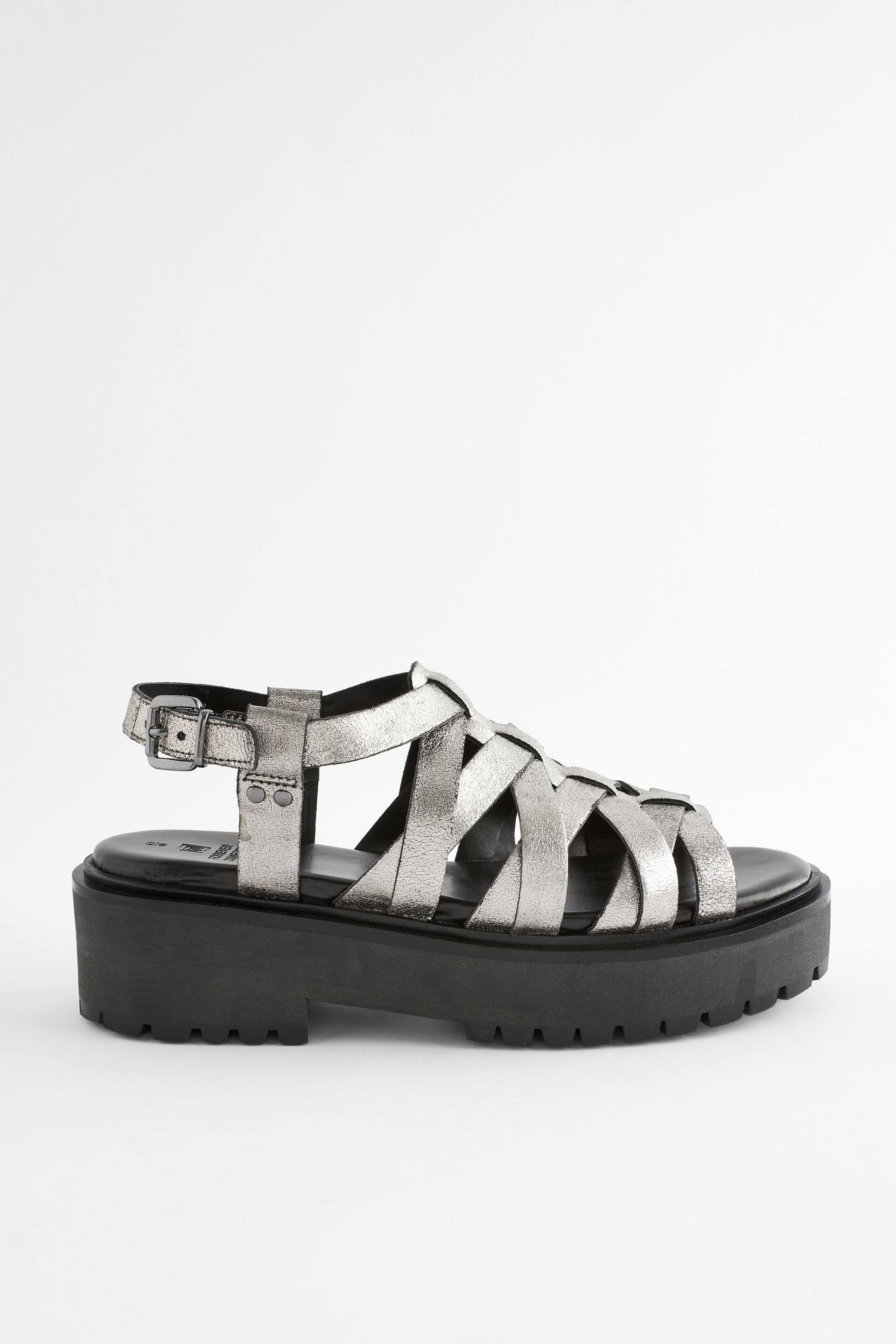 Pewter Forever Comfort® Chunky Strappy Sandals - Image 4 of 8