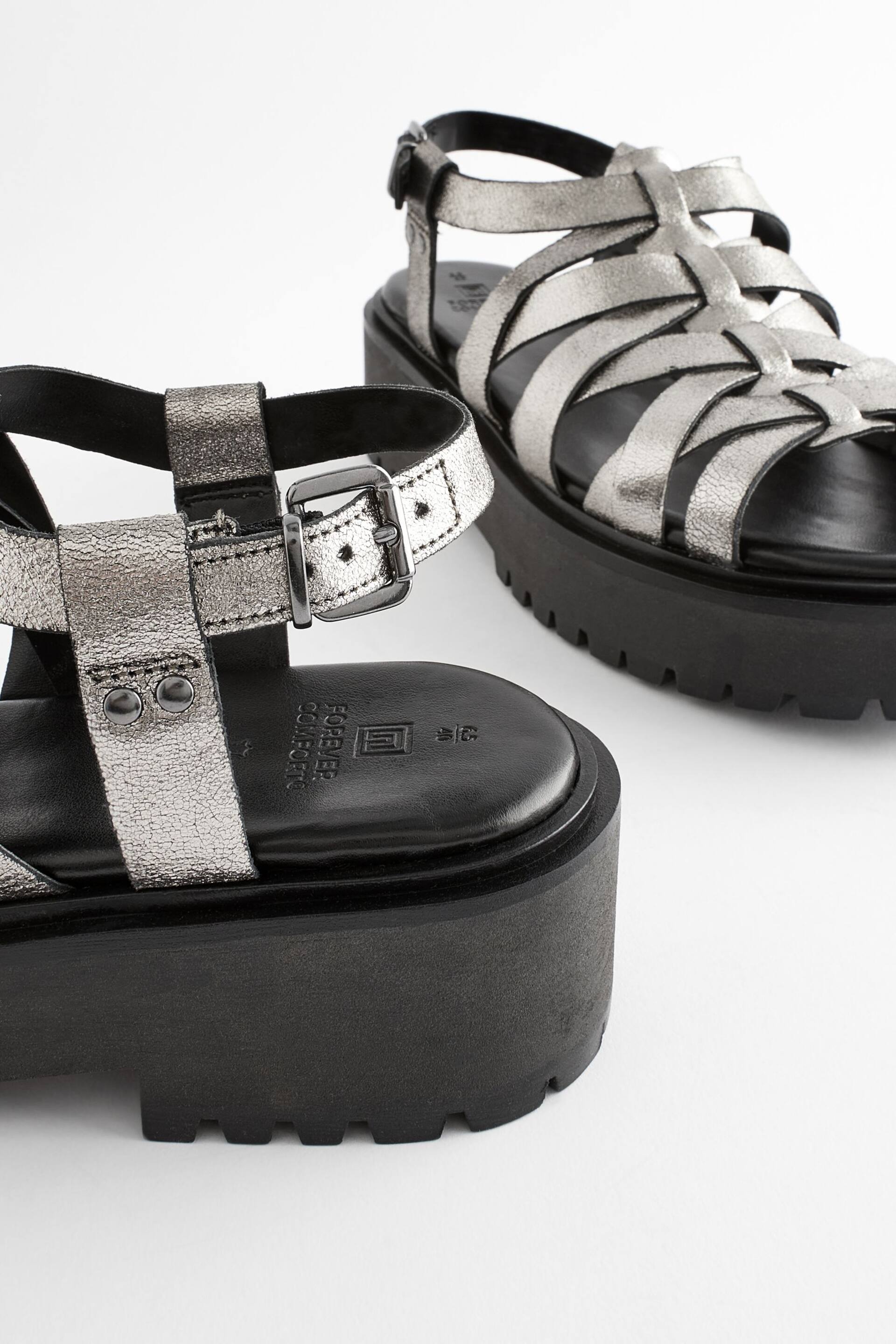 Pewter Forever Comfort® Chunky Strappy Sandals - Image 7 of 8