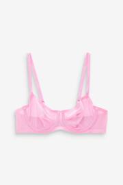 Bright Pink Non Pad Balcony Invisible Bonded Mesh Balcony Bra - Image 6 of 7