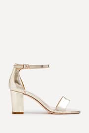 Linzi Gold Legacy Wide Fit Barely There Closed Back Block Heeled Sandals - Image 2 of 5