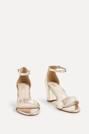 Linzi Gold Legacy Wide Fit Barely There Closed Back Block Heeled Sandals - Image 3 of 5