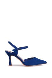 Linzi Blue Duet Wide Fit Openback Heels With Ankle Straps - Image 2 of 4