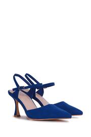 Linzi Blue Duet Wide Fit Openback Heels With Ankle Straps - Image 3 of 4