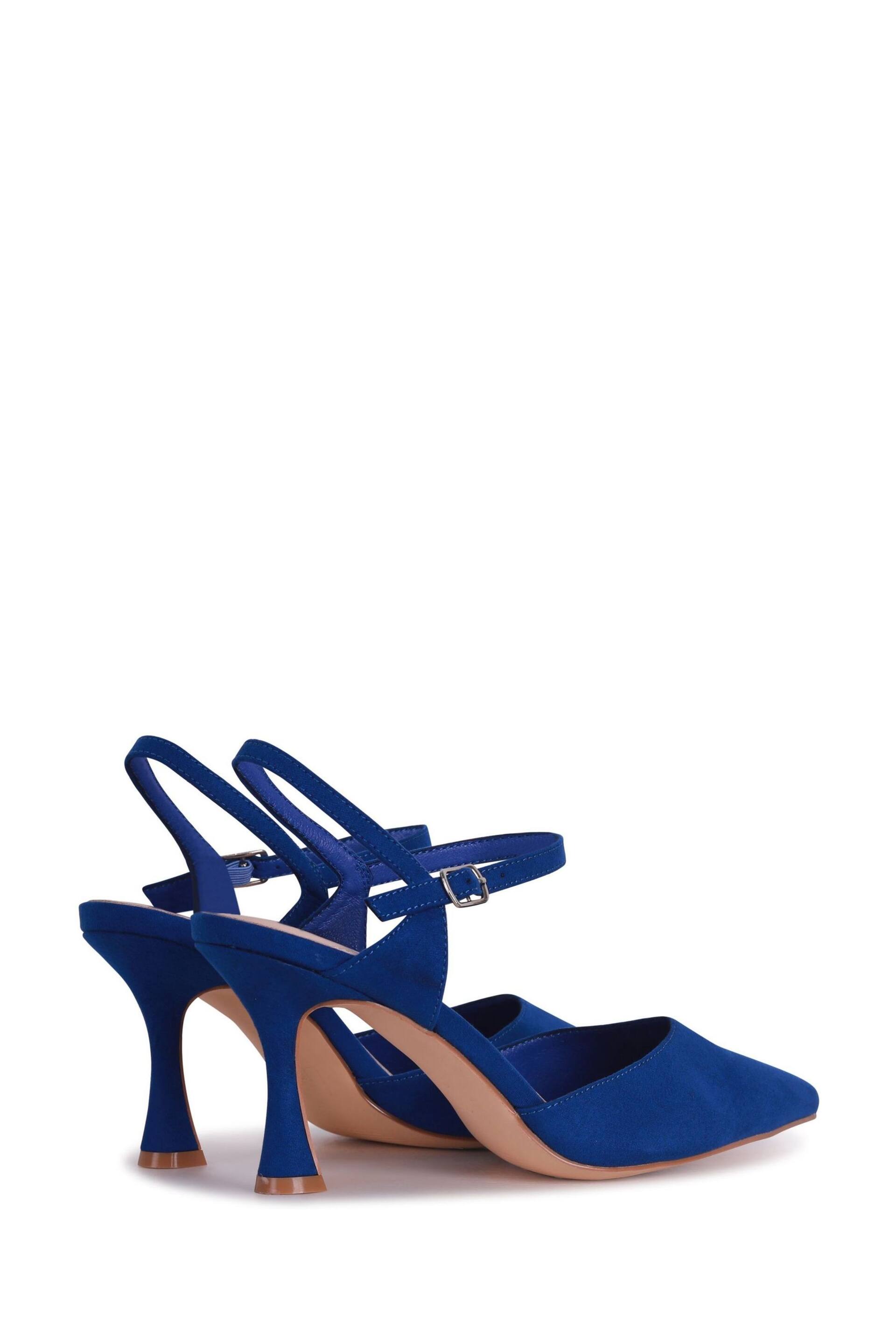 Linzi Blue Duet Wide Fit Openback Heels With Ankle Straps - Image 4 of 4